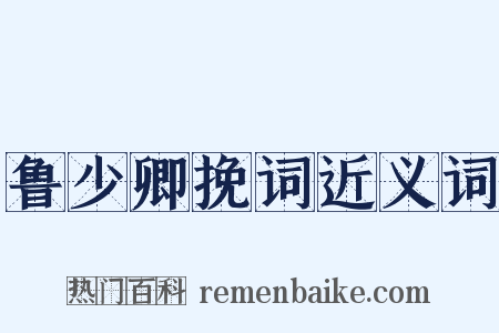 鲁少卿挽词近义词是什么意思的图片